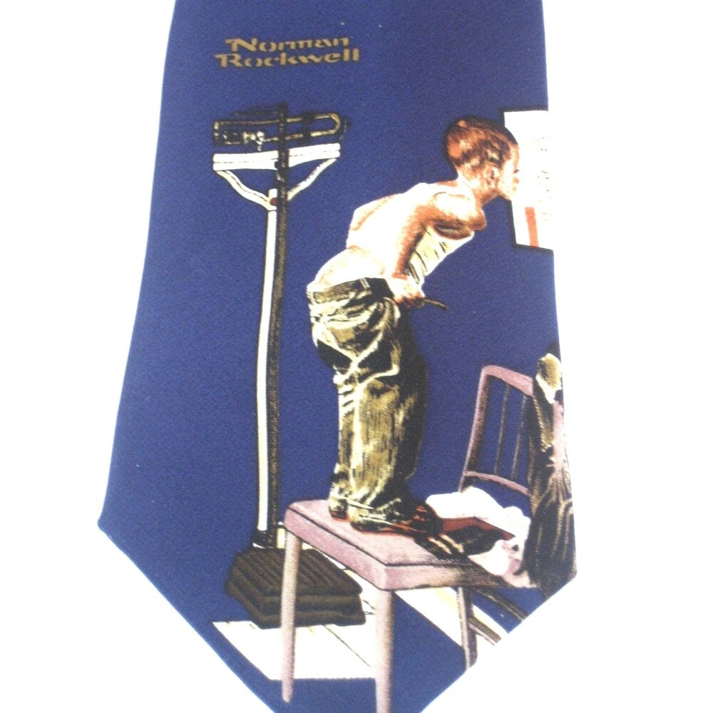 Norman Rockwell Navy 100% Silk Design Necktie